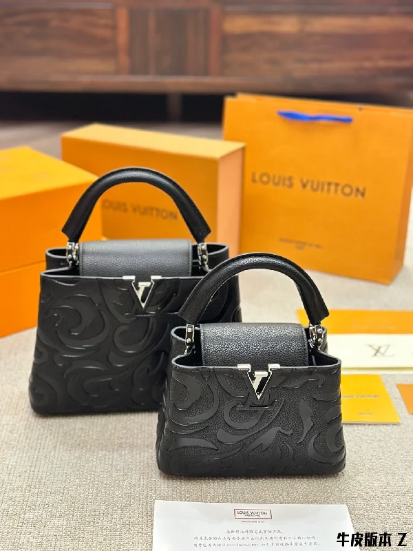 Ladies Louis Vuitton shoulder bags with a single - handle silhouetteLouis Vuitton Capucines Handbag( 27cm and 20cm)