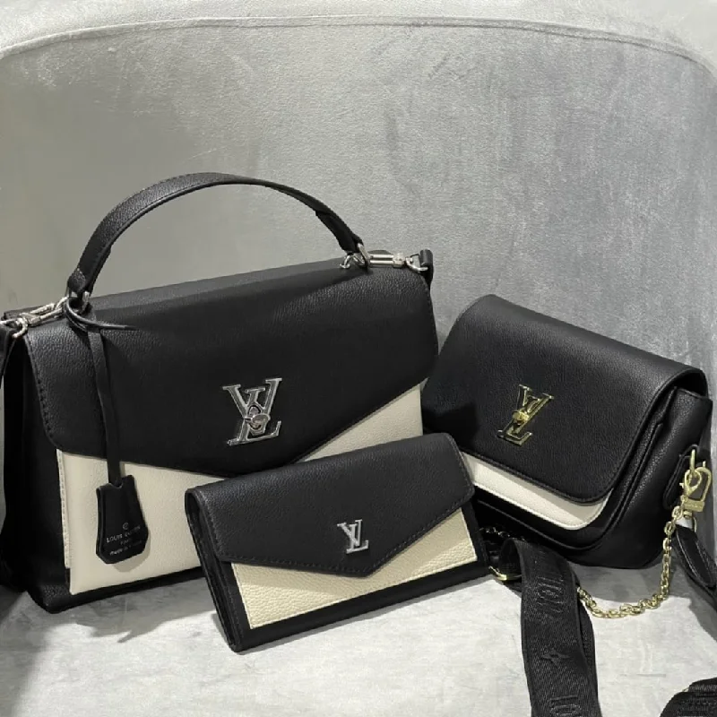 Louis Vuitton handbags with a patent - leather finish for a shiny lookLouis Vuitton My LockMe Handbag Sets