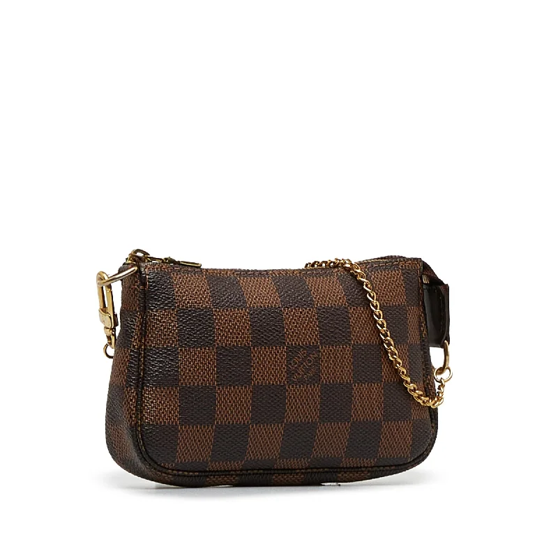 Ladies Louis Vuitton shoulder bags with a single - handle silhouetteLouis Vuitton Damier Ebene Mini Pochette Accessoires (UuAROl)