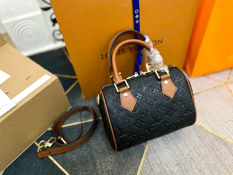 Louis Vuitton Alma bags with a monogram - embossed leather surfaceLouis Vuitton Speedy Mini Handbag