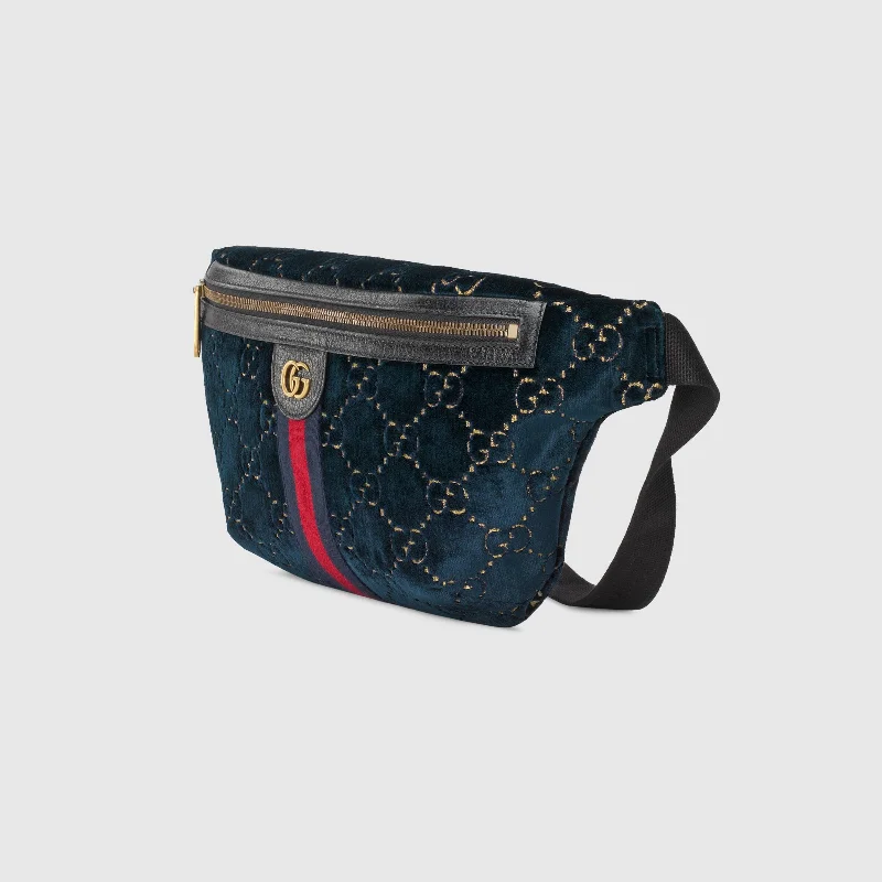 Louis Vuitton tote bags with a water - resistant coating for outdoor useGG VeLouis Vuittonet Belt Bag Dark Blue