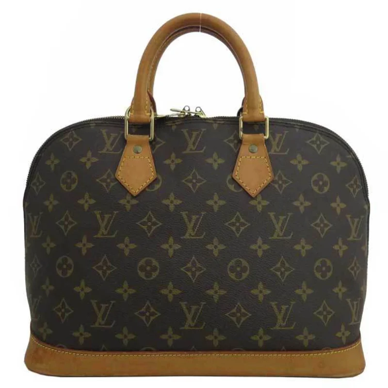 Louis Vuitton tote bags with a printed LV logo on the front for brand visibilityLouis Vuitton Handbag Monogram Alma Brown Canvas Bag Ladies M51130