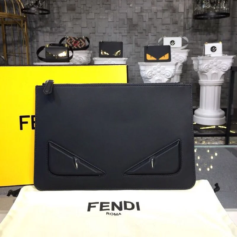 Fendi backpacks with a built - in rain cover for protection in wet weatherFendi Selleria Monster Pouch 11.8in/30cm For Women FF