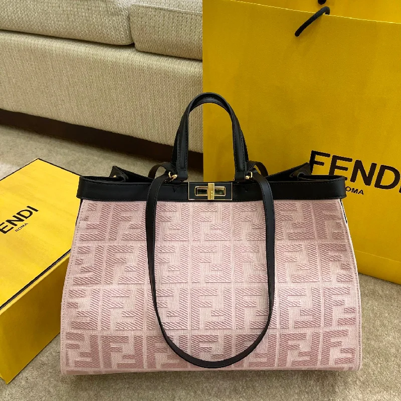 Fendi backpacks with a padded back panel for comfort during long - distance travelFendi Peekaboo X-tote Bag Pink