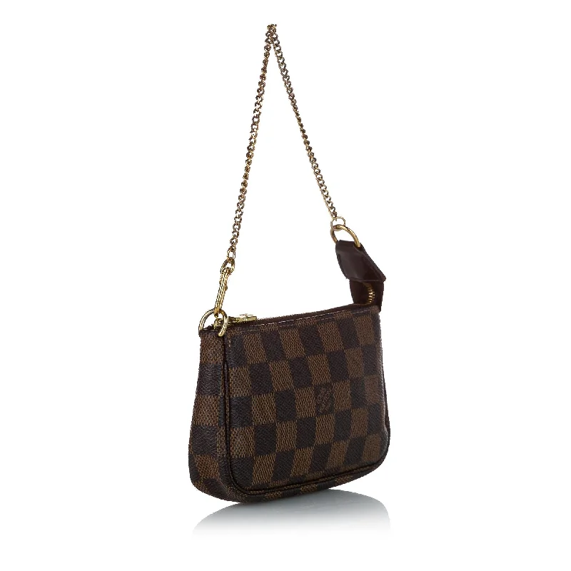 Louis Vuitton bags with a front - zip pocket for small items like keysLouis Vuitton Damier Ebene Mini Pochette Accessoires (28833)