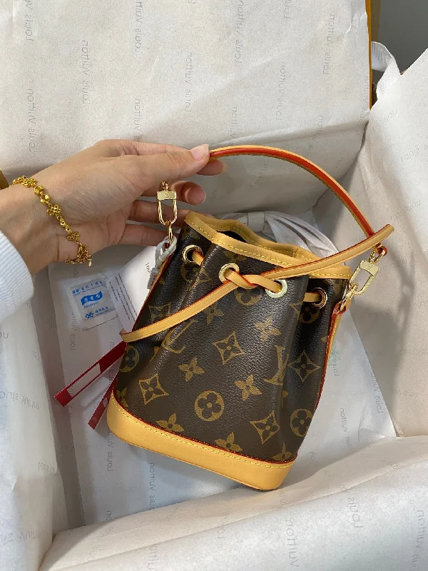 Ladies Louis Vuitton shoulder bags with a tassel decoration for charmLouis Vuitton Nano Neo Handbag (bucket bag) Lushentic Version