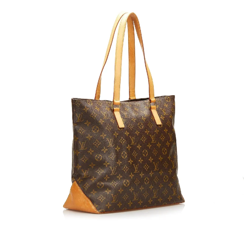 Louis Vuitton bags with a chain - link trim and a leather body for a modern edgeLouis Vuitton Monogram Cabas Mezzo (37083)