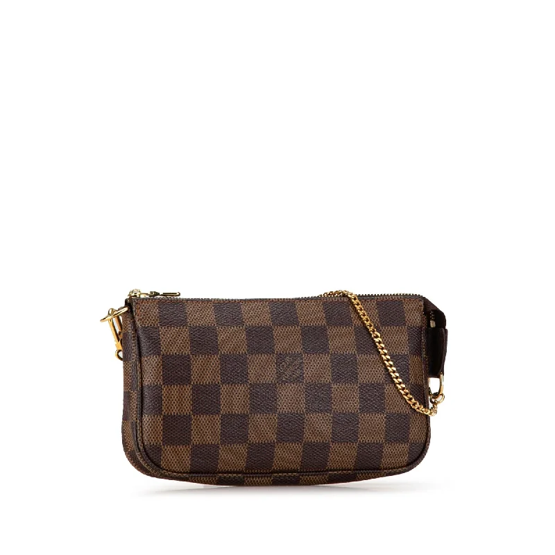 Louis Vuitton bags with a chain - link trim and a leather body for a modern edgeLouis Vuitton Damier Ebene Mini Pochette Accessoires (MuQlUc)