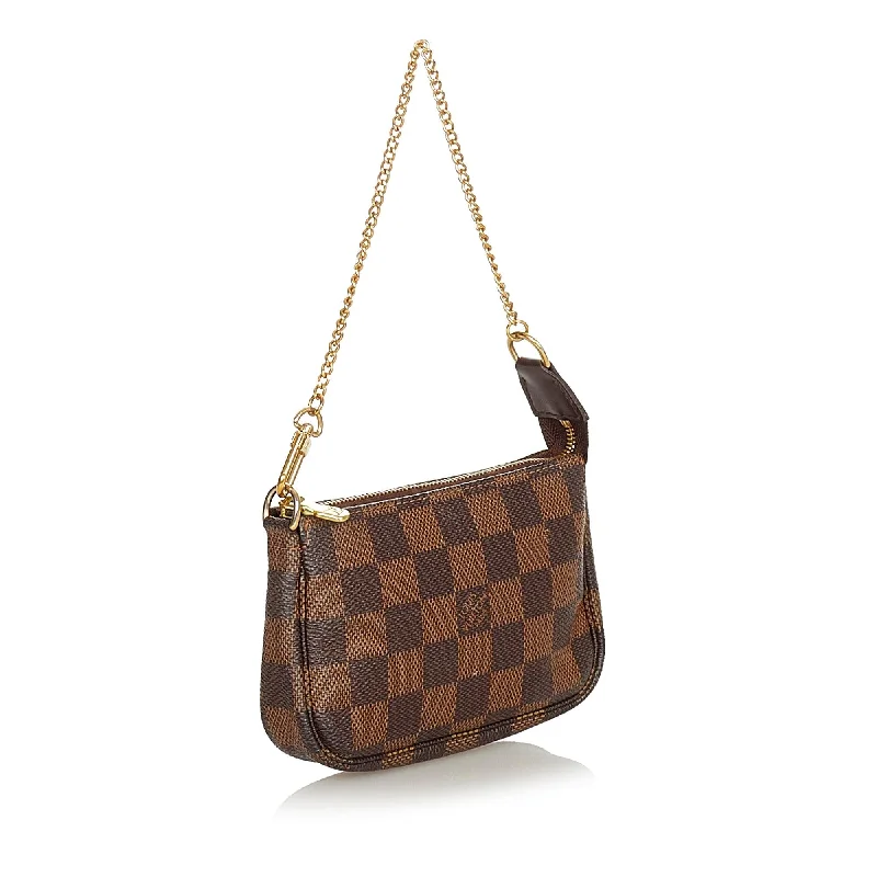 Louis Vuitton backpacks with a hidden back pocket for securityLouis Vuitton Damier Ebene Mini Pochette Accessoires (27032)