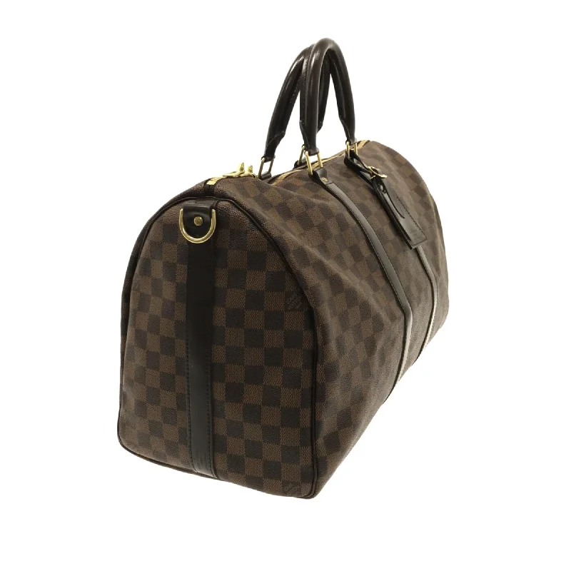 Louis Vuitton crossbody bags in a bold red color for a statementLouis Vuitton Damier Ebene Keepall Bandouliere 45 (vffBjt)