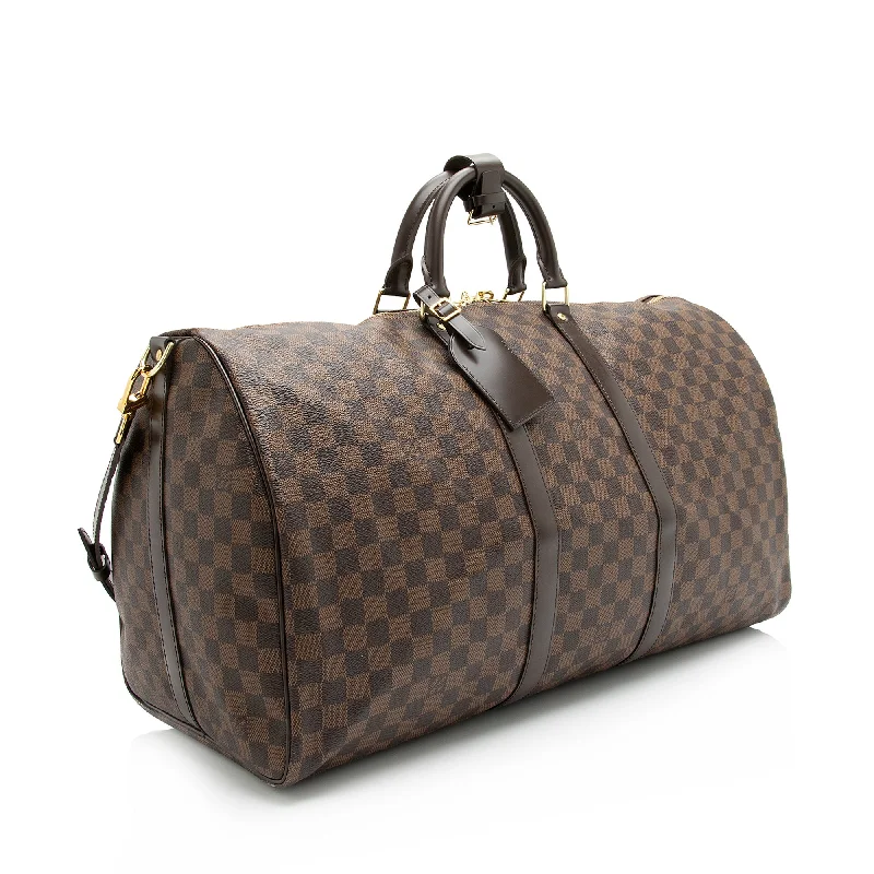 Louis Vuitton Twist bags with a snakeskin - effect panel for a bold lookLouis Vuitton Damier Ebene Keepall Bandouliere 55 Duffle Bag (23762)