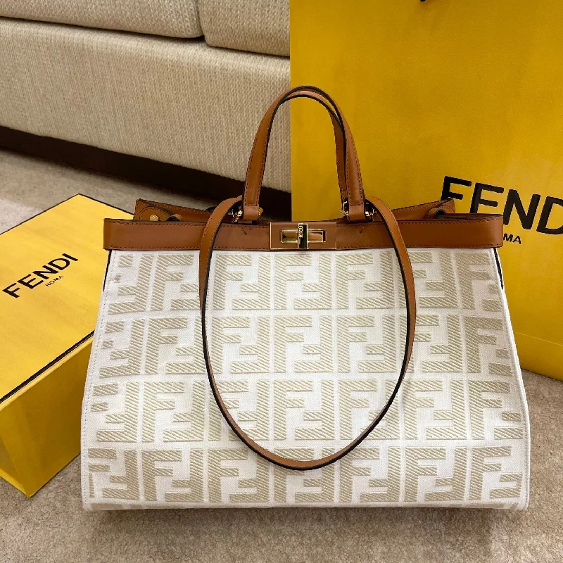 Ladies Fendi Peekaboo bags with a textured leather surface for a more tactile and luxurious feelFendi Peekaboo X-tote Bag