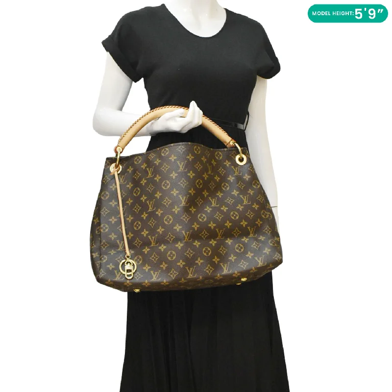 Louis Vuitton tote bags with a water - resistant coating for outdoor useLOUIS VUITTON  Artsy MM Monogram Canvas Hobo Bag Brown