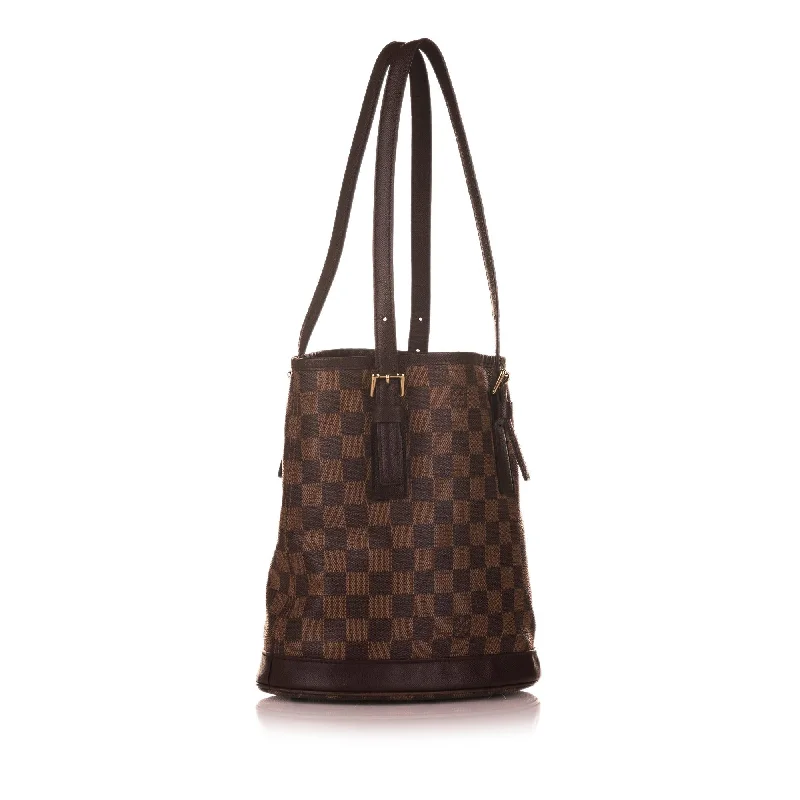 Louis Vuitton tote bags with a printed LV logo on the front for brand visibilityLouis Vuitton Damier Ebene Marais (32875)