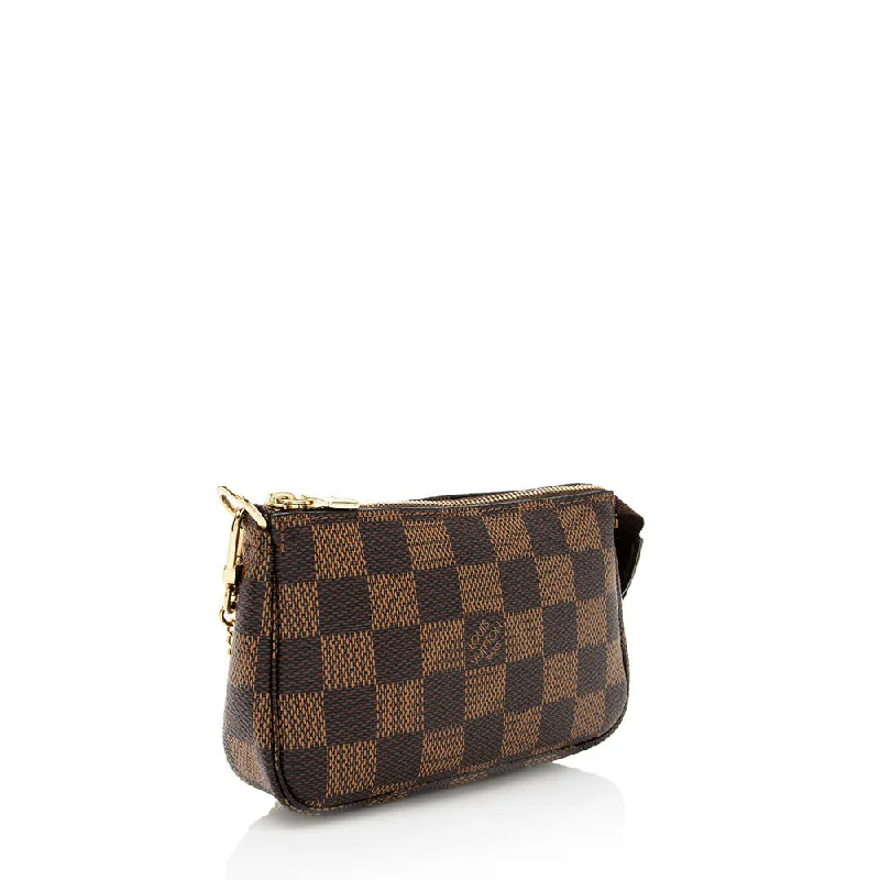 Louis Vuitton bags with a front - flap pocket for quick - access itemsLouis Vuitton Damier Ebene Mini Pochette Accessoires (17566)