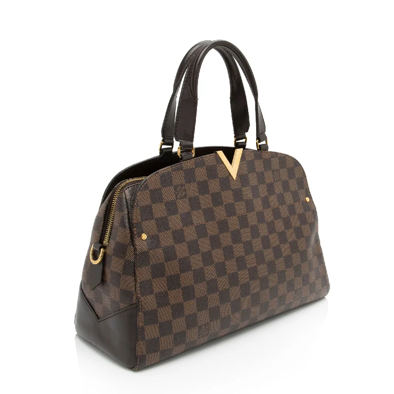 Louis Vuitton backpacks with a hidden back pocket for securityLouis Vuitton Damier Ebene Kensington Bowler Satchel (QApAqK)