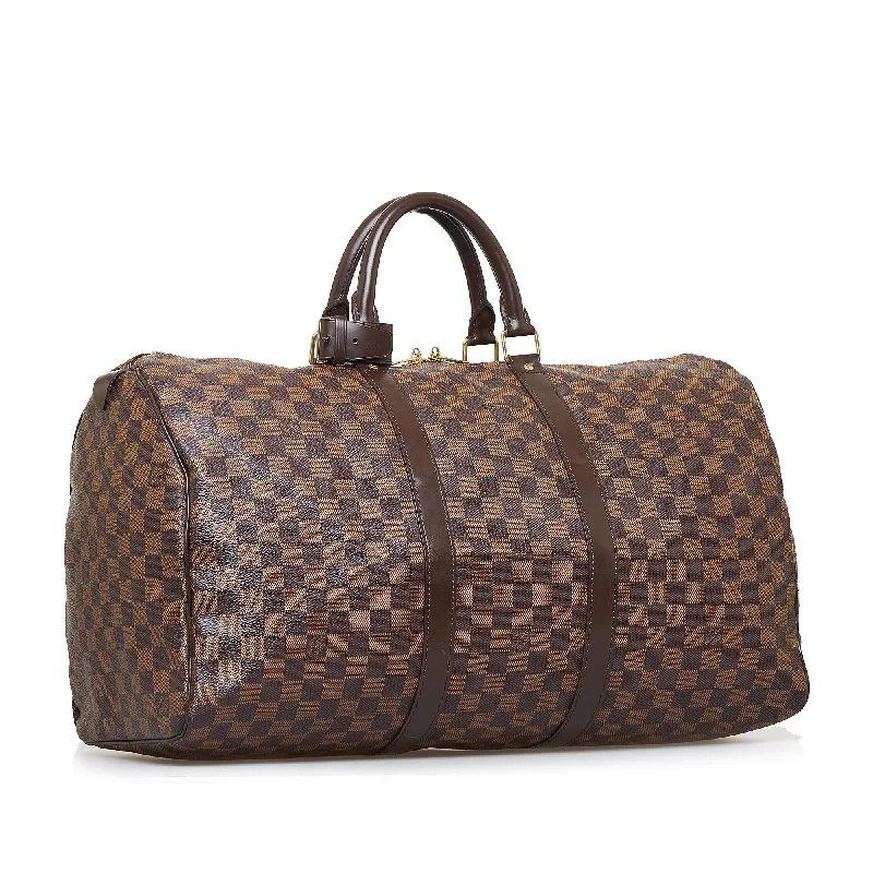 Louis Vuitton backpacks with a padded laptop compartment for travelLouis Vuitton Damier Ebene Keepall 50 (UojsKN)