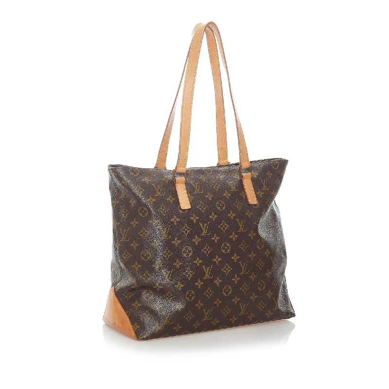 Louis Vuitton handbags with a patent - leather finish for a shiny lookLouis Vuitton Monogram Cabas Mezzo (32293)