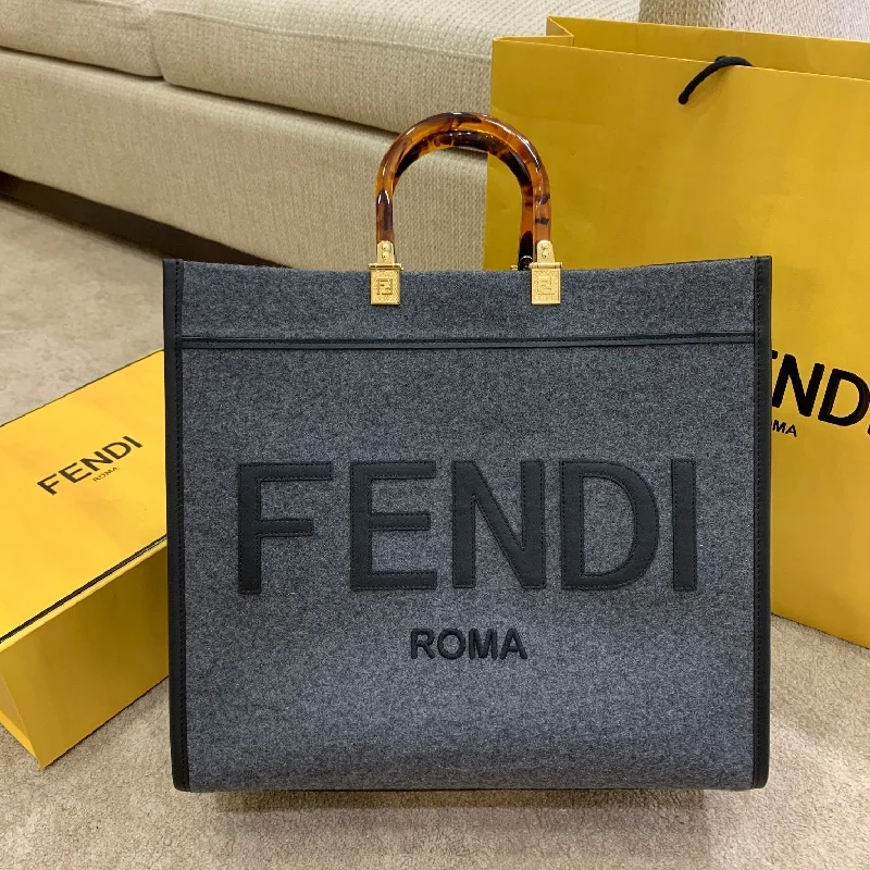 Fendi tote bags with a reinforced bottom for increased durabilityFendi Sunshine Grey For Women