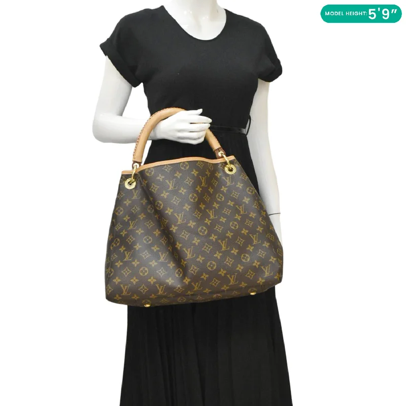 Ladies Louis Vuitton shoulder bags with a wide - width strap for comfortLOUIS VUITTON  Artsy MM Monogram Canvas Hobo Bag Brown