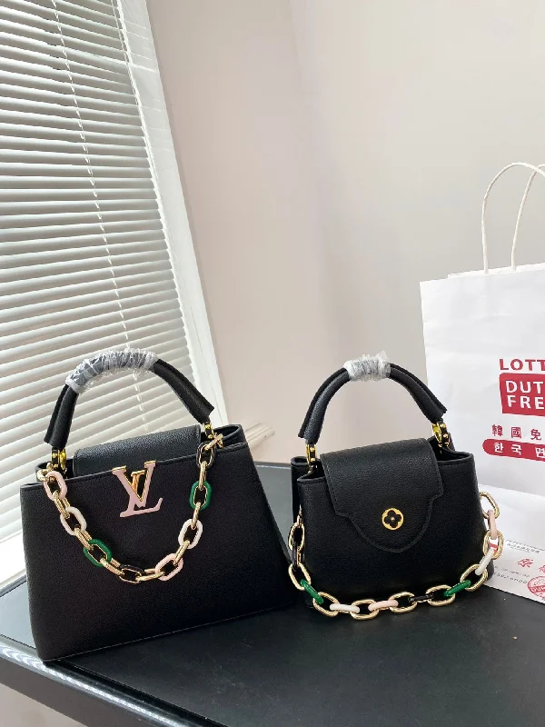 Ladies Louis Vuitton Capucines bags with a detachable shoulder strapLouis Vuitton Capucines Handbag( 27cm and 20cm)