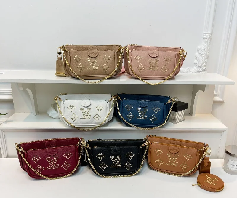 Louis Vuitton bags with a snap - button closure and a decorative charm for styleLouis vuitton handbag pochette accessories