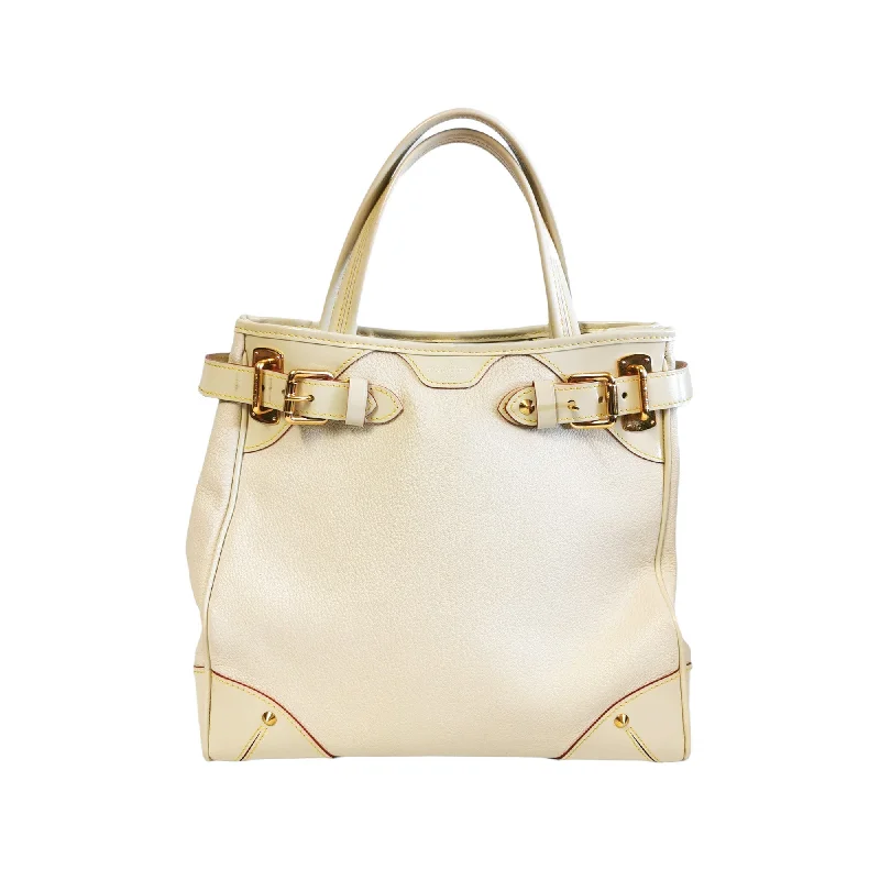 Louis Vuitton bags with a zip - around closure for enhanced securityLouis Vuitton Le Majestueux White Suhali