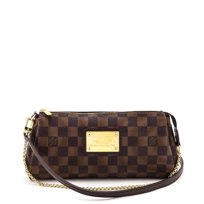 Ladies Louis Vuitton shoulder bags with a single - handle silhouetteLouis Vuitton Eva Damier Ebene Clutch-Pochette