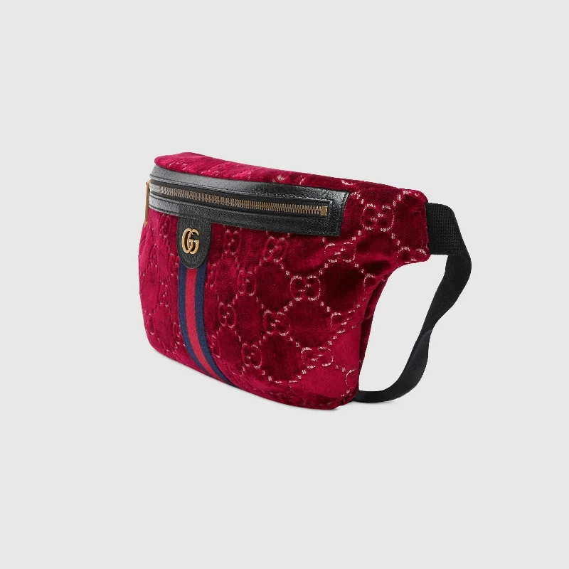 Louis Vuitton handbags with a metal - framed clasp for durabilityGG VeLouis Vuittonet Belt Bag Red