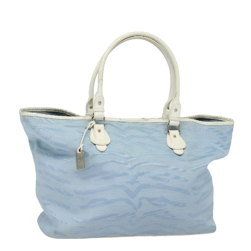 Fendi By The Way bags with a suede interior lining for a luxurious and soft feelFENDI Tote Bag Canvas Light Blue 124290  77643