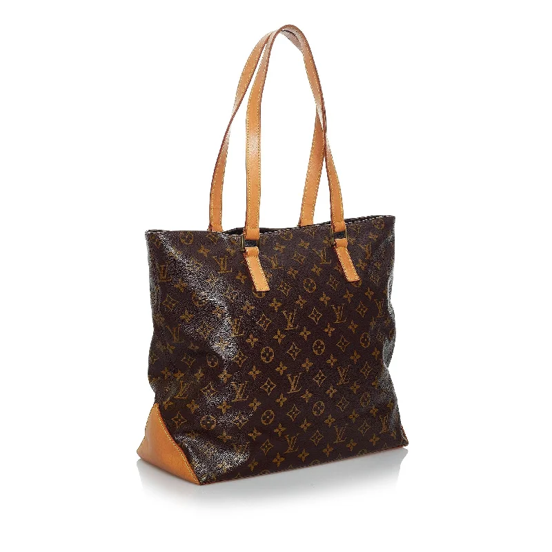 Ladies Louis Vuitton shoulder bags with a wide - width strap for comfortLouis Vuitton Monogram Cabas Mezzo (36724)