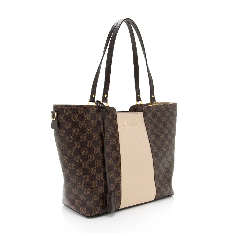 Louis Vuitton bags with a chain - link trim and a leather body for a modern edgeLouis Vuitton Damier Ebene Jersey Tote (ne11Ye)