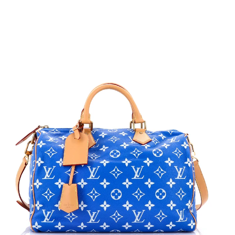 Louis Vuitton crossbody bags with a woven leather strap for textureSpeedy P9 Bandouliere Bag Monogram Leather 40