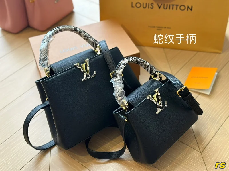 Louis Vuitton bags with a detachable mobile phone holder for convenienceLouis Vuitton Capucines Handbag( 27cm)