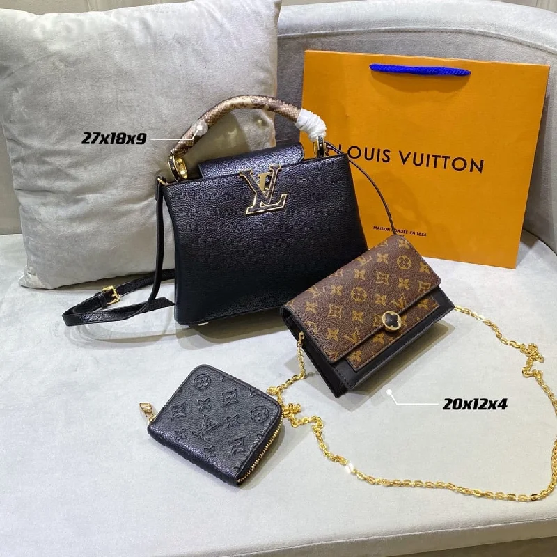 Louis Vuitton tote bags with a spacious interior and multiple pocketsLouis Vuitton Capucine Handbag Sets