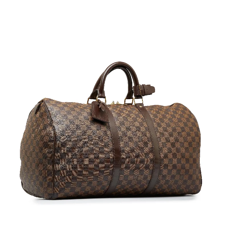 Louis Vuitton bags with a zip - around closure for enhanced securityLouis Vuitton Damier Ebene Keepall 50 (yrRvoC)