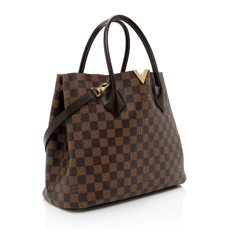 Louis Vuitton bags with a zip - around closure for enhanced securityLouis Vuitton Damier Ebene Kensington Tote (TWK4eQ)