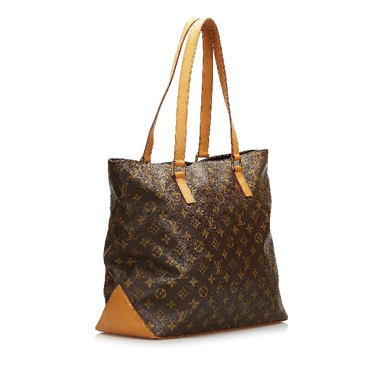 Louis Vuitton handbags with a patent - leather finish for a shiny lookLouis Vuitton Monogram Cabas Mezzo (37077)