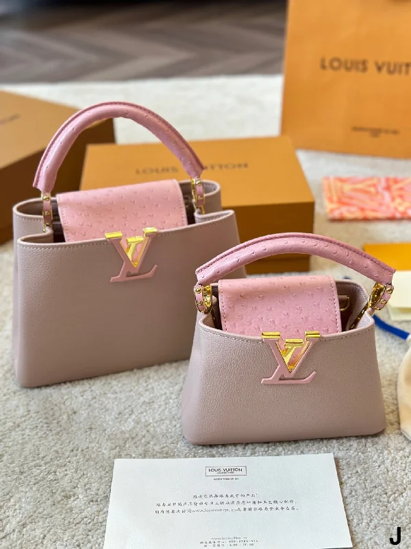 Louis Vuitton bags with a front - zip pocket for small items like keysLouis Vuitton Capucines Handbag( 27cm and 20cm)