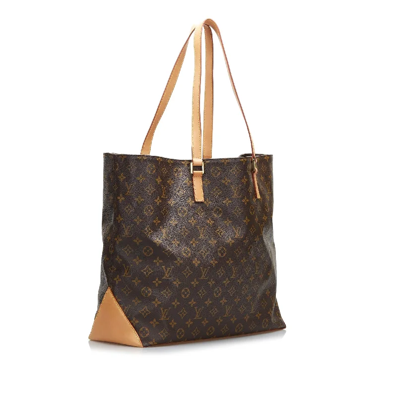 Ladies Louis Vuitton shoulder bags with a wide - width strap for comfortLouis Vuitton Monogram Cabas Mezzo (U7ryJY)