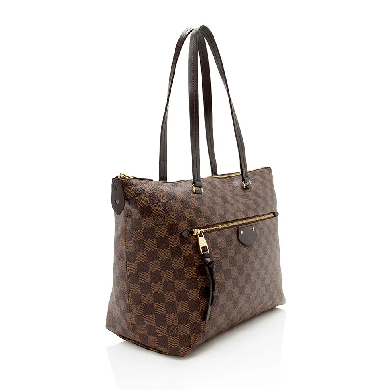 Louis Vuitton tote bags with a spacious interior and multiple pocketsLouis Vuitton Damier Ebene Iena MM Tote (23445)