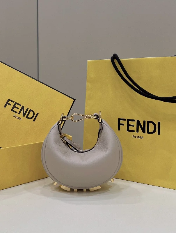 Fendi crossbody bags with a convertible strap that can be worn multiple waysFendi Fendigraphy Beige Mini Shoulder Bag For Woman 16.5cm/6.5in