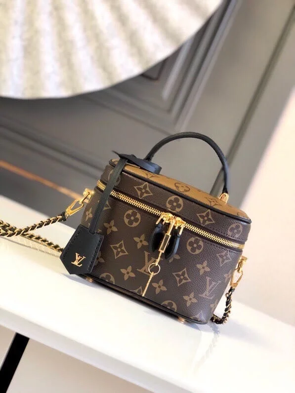 Ladies Louis Vuitton shoulder bags with a single - handle silhouetteLouis Vuitton Vanity PM ( Lushentic Version)