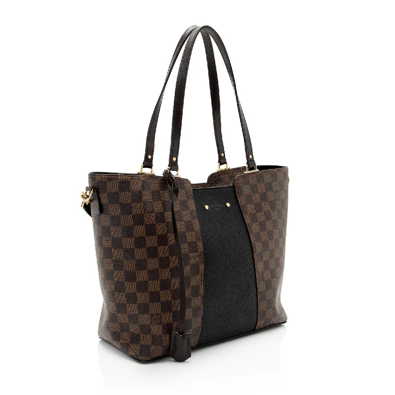 Louis Vuitton bags with a detachable mirror inside for on - the - go touch - upsLouis Vuitton Damier Ebene Jersey Tote (CmbZnf)