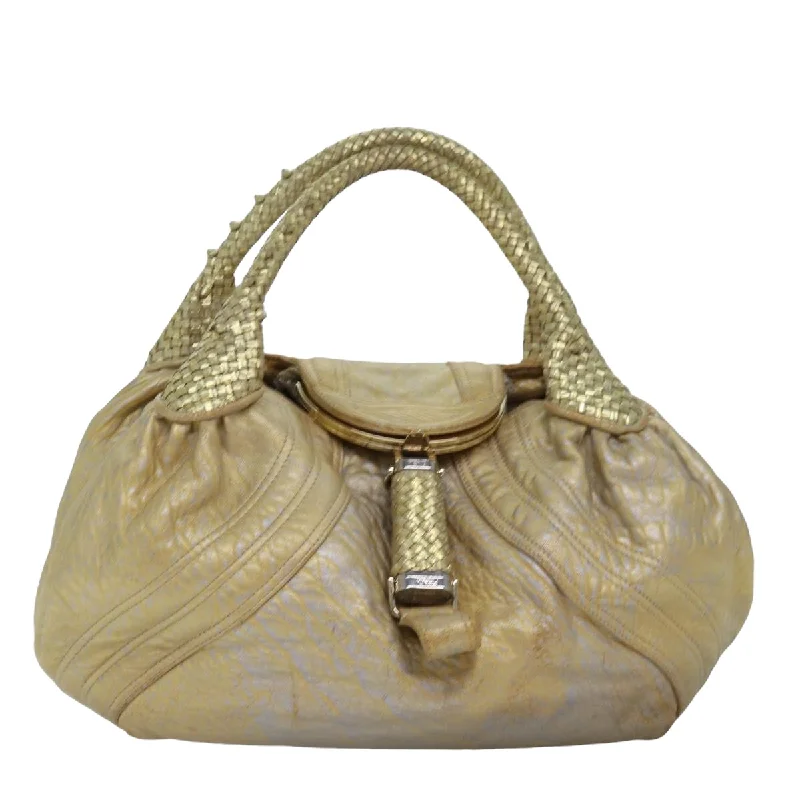 Fendi By The Way bags with a contrast - colored interior for visual interestFENDI Spy bag Shoulder Bag Leather Gold  77507