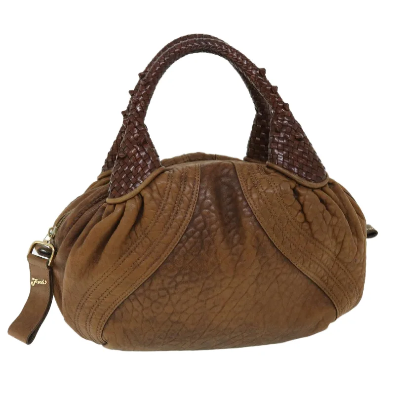 Ladies Fendi Baguette bags with a star - shaped charm for a playful and trendy touchFENDI Spy Hand Bag Leather Brown  yb290