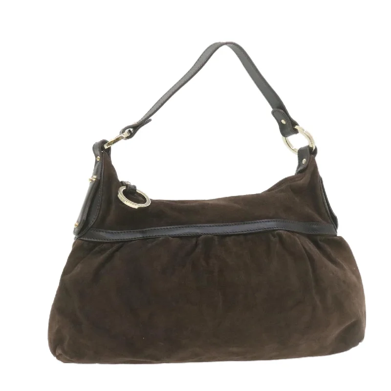 Ladies Fendi Peekaboo bags with a back - pocket organizer for better organizationFENDI Suede Shoulder Bag Brown  rd1906