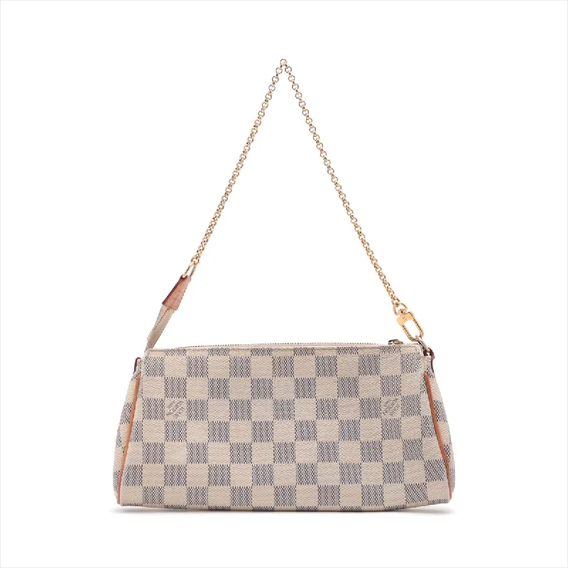 Louis Vuitton bags with a detachable mobile phone holder for convenienceLOUIS VUITTON Eva Pochette in Damier Azur N55214