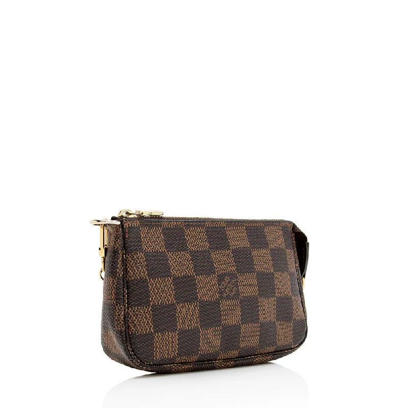 Louis Vuitton bags with a detachable mobile phone holder for convenienceLouis Vuitton Damier Ebene Mini Pochette Accessoires (20838)