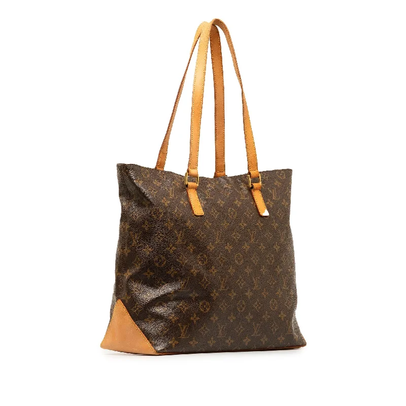 Louis Vuitton bags with a snap - button closure and a decorative charm for styleLouis Vuitton Monogram Cabas Mezzo (HJc2k6)